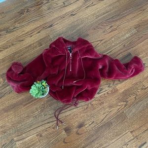 Burgundy fleece fuzzy perfect for Fall & Winter
